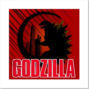 Godzilla Silhouette Posters and Art